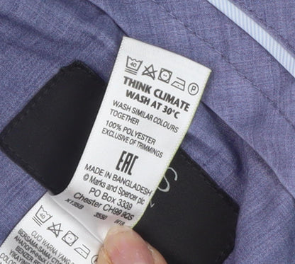 Marks & Spencer Men's Blue Regular Trousers, L, Workwear