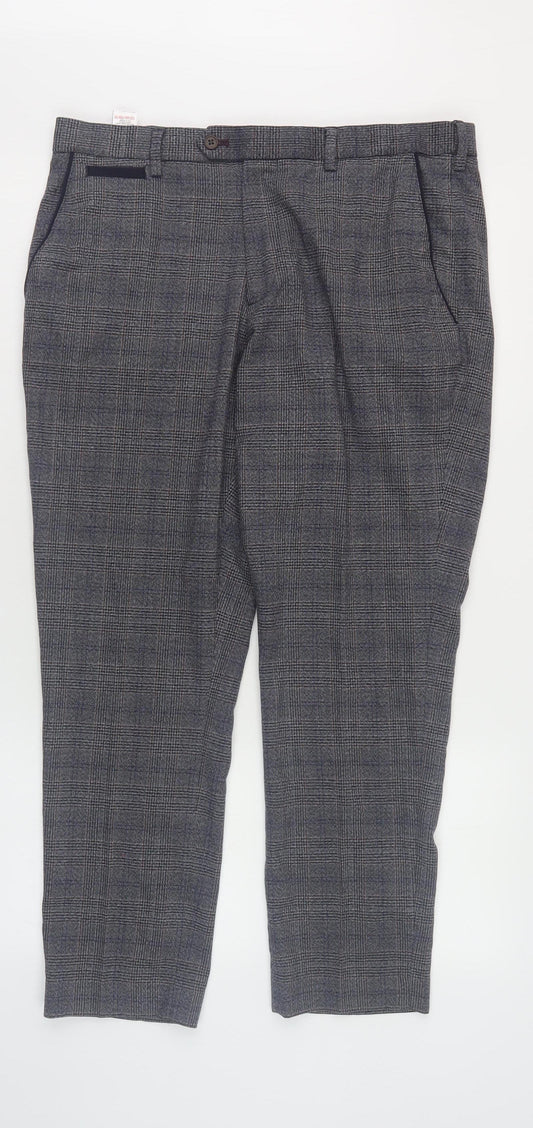 Next Men's Grey Chino Trousers 34S Slim Fit