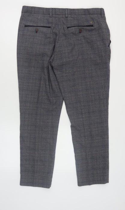 Next Men's Grey Chino Trousers 34S Slim Fit