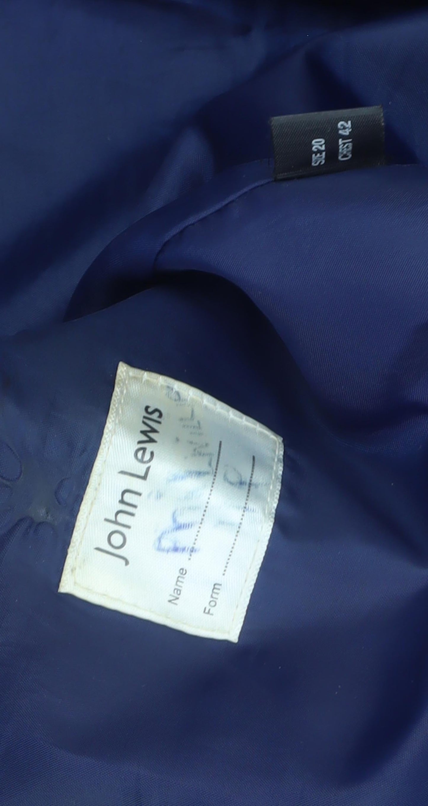 Mens UK Size 42 John Lewis Regular Blue Suit Jacket