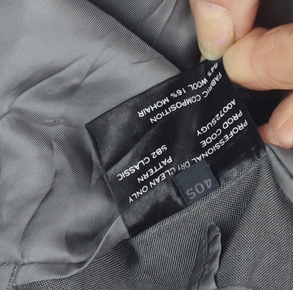 Mens UK Size 40 Crombie Regular Grey Suit Jacket