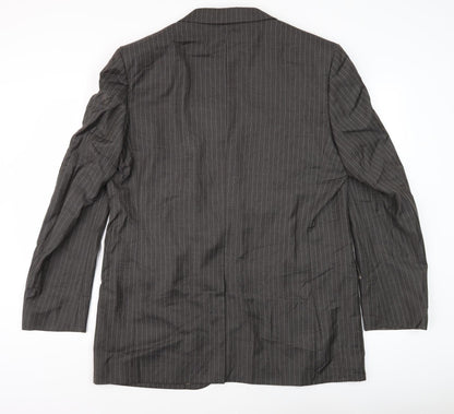 Marks and Spencer Men's Grey Striped Suit Jacket 44L
