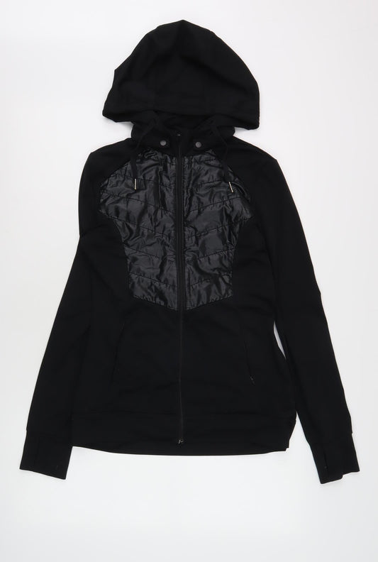 Additional front view of Marks & Spencer Women's Black Hooded Jacket, size 8