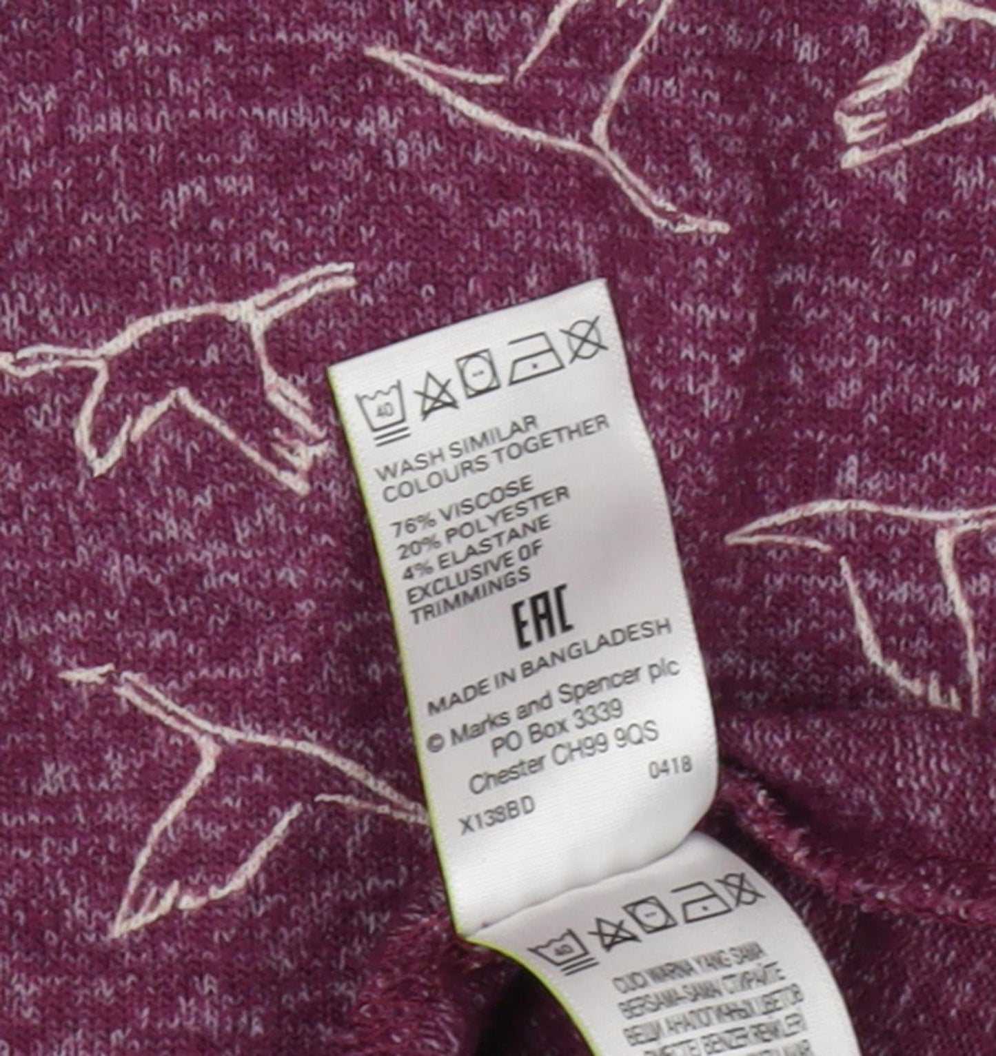 Womens UK Size 10 Marks and Spencer Purple Jersey Blouse