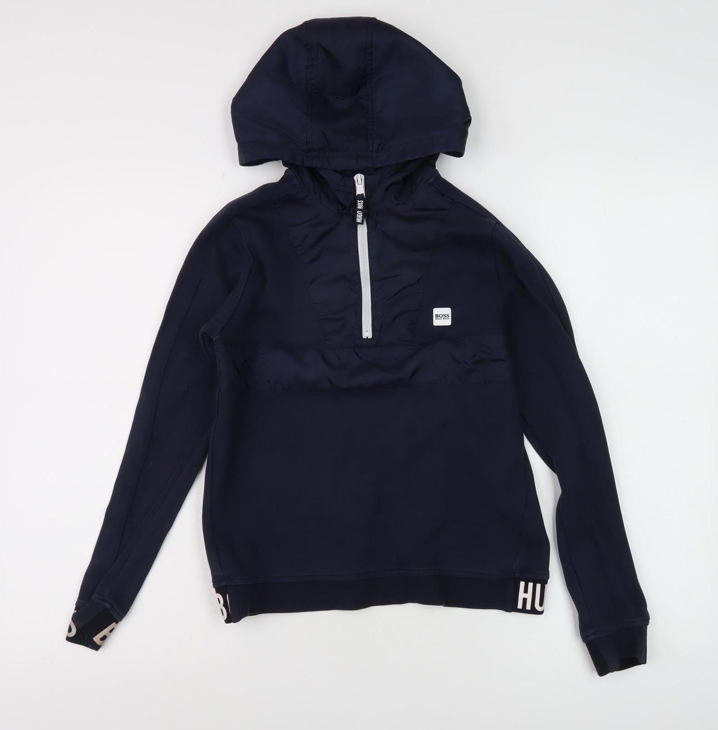 Boss Boys Blue Pullover Hoodie 12 Years Logo Style