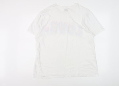Unisex Adults UK Size L Comic Relief White Basic T-Shirt