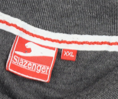 Slazenger Men's Grey Polo, 2XL, Casual Short Sleeve Shirt