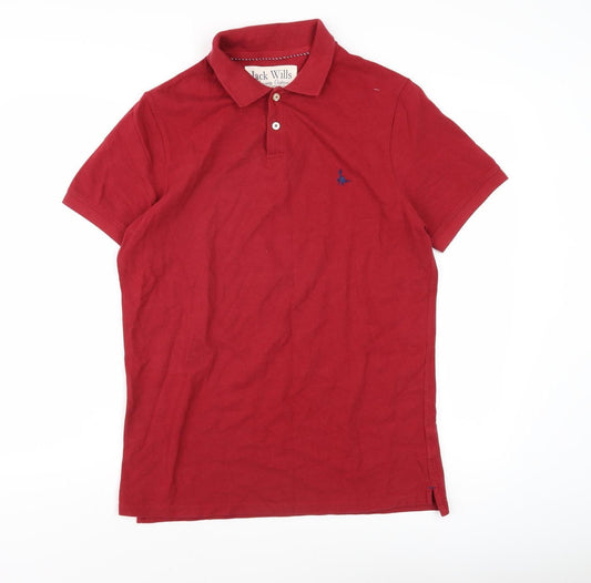 Jack Wills Men's Red Polo Shirt L - Logo Accent