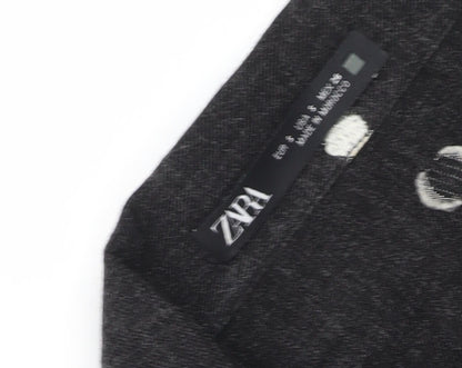Zara Women's Black Polka Dot Shirt Dress S