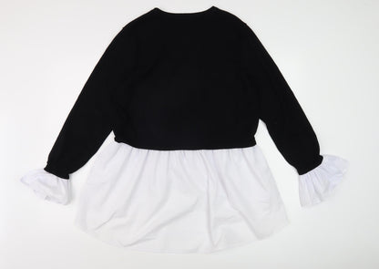 Womens UK Size L Quiz Black Pullover Jumper