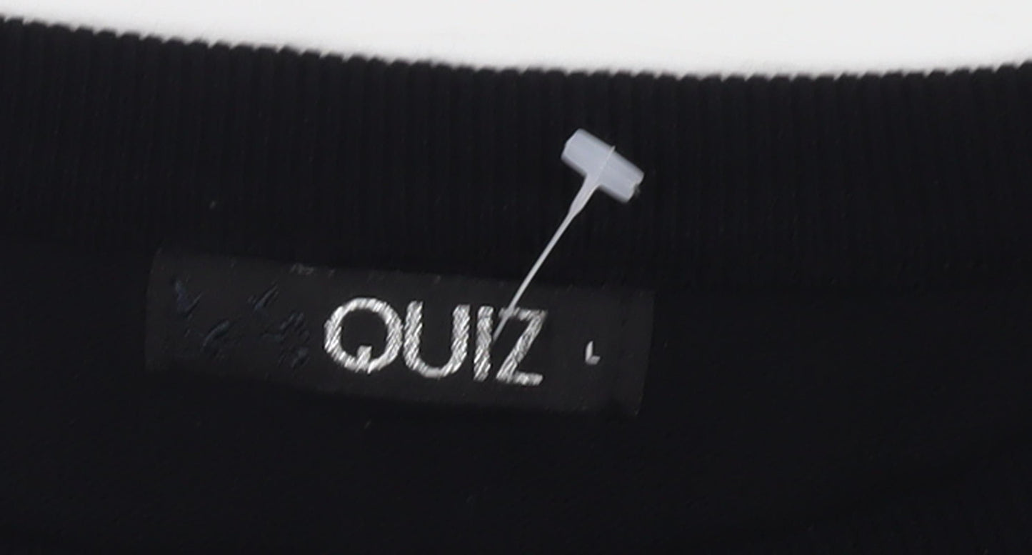 Womens UK Size L Quiz Black Pullover Jumper