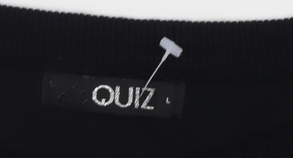 Womens UK Size L Quiz Black Pullover Jumper