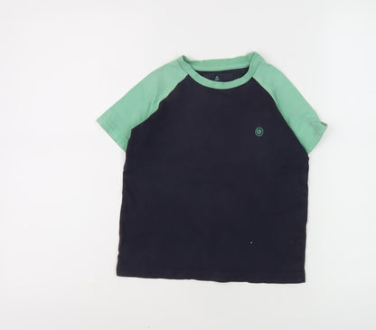 Fat Face Boys Black & Green T-Shirt, Size 4-5, Casual Basic