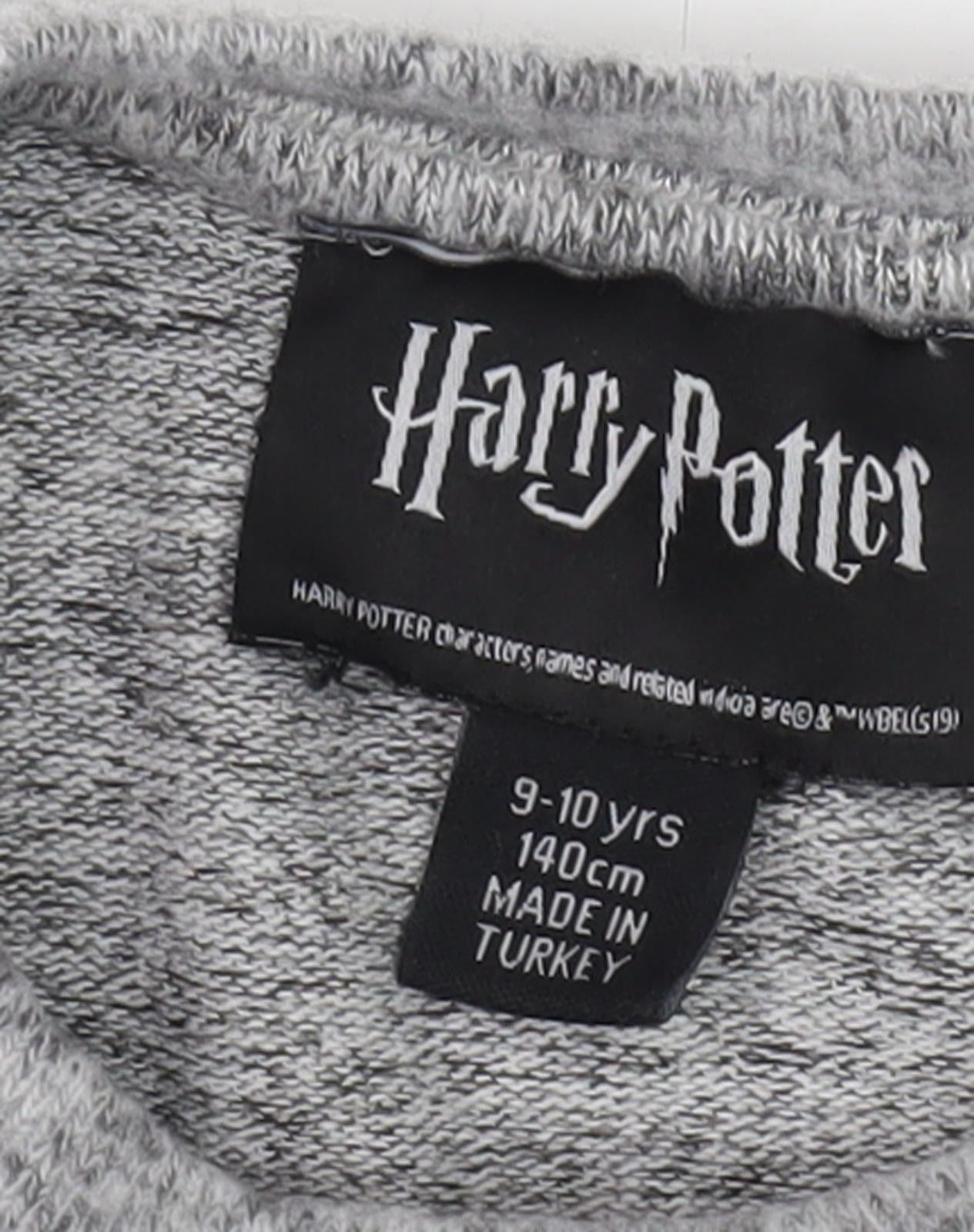 Harry Potter Girls Grey Sequin Long Sleeve Pullover Top 9-10 Years