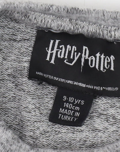 Harry Potter Girls Grey Sequin Long Sleeve Pullover Top 9-10 Years