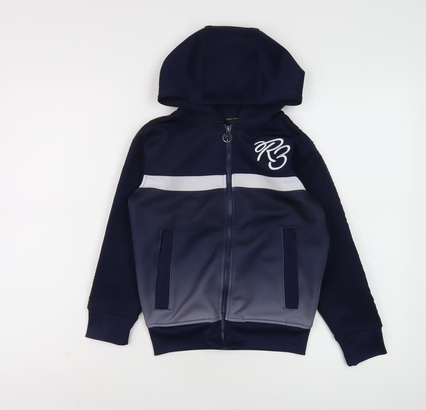 Evo Boys Blue Full Zip Hoodie 2XS with Logo Accents