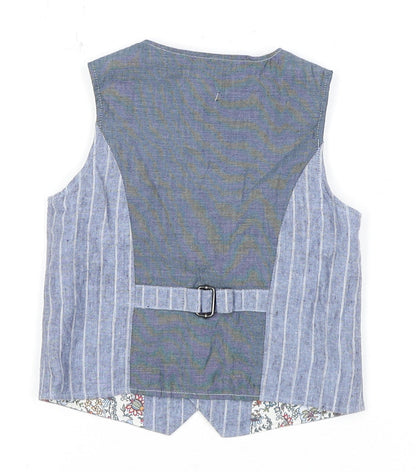Next Boys Grey Pinstripe Waistcoat, 12-18 Months, Formal Cotton