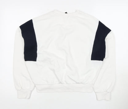 Unisex Adults UK Size 10 H&M White Pullover Sweatshirt