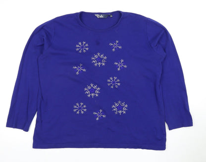 Isle Women's Blue Rhinestone Long Sleeve Tshirt - L