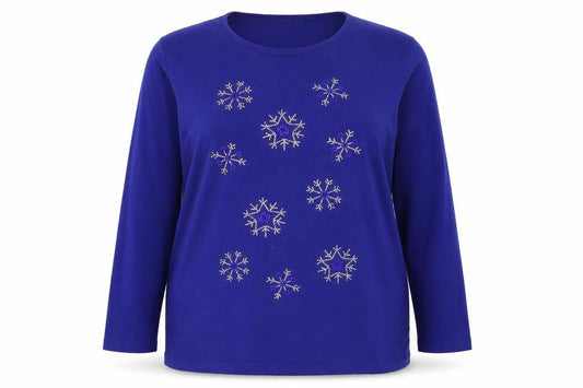 Womens UK Size L Isle Blue Basic T-Shirt
