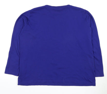 Isle Women's Blue Rhinestone Long Sleeve Tshirt - L