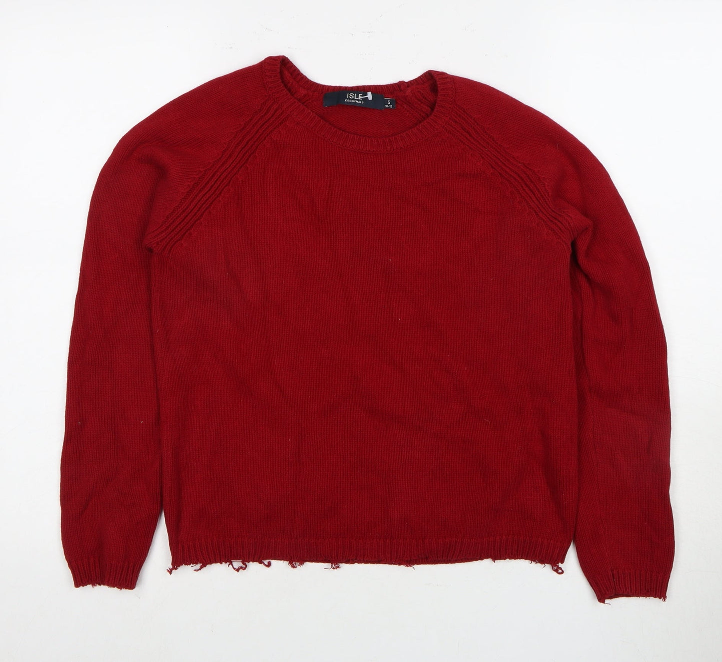 Womens UK Size S Isle Essentials Red Pullover Jumper