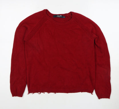 Womens UK Size S Isle Essentials Red Pullover Jumper