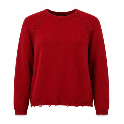 Womens UK Size S Isle Essentials Red Pullover Jumper