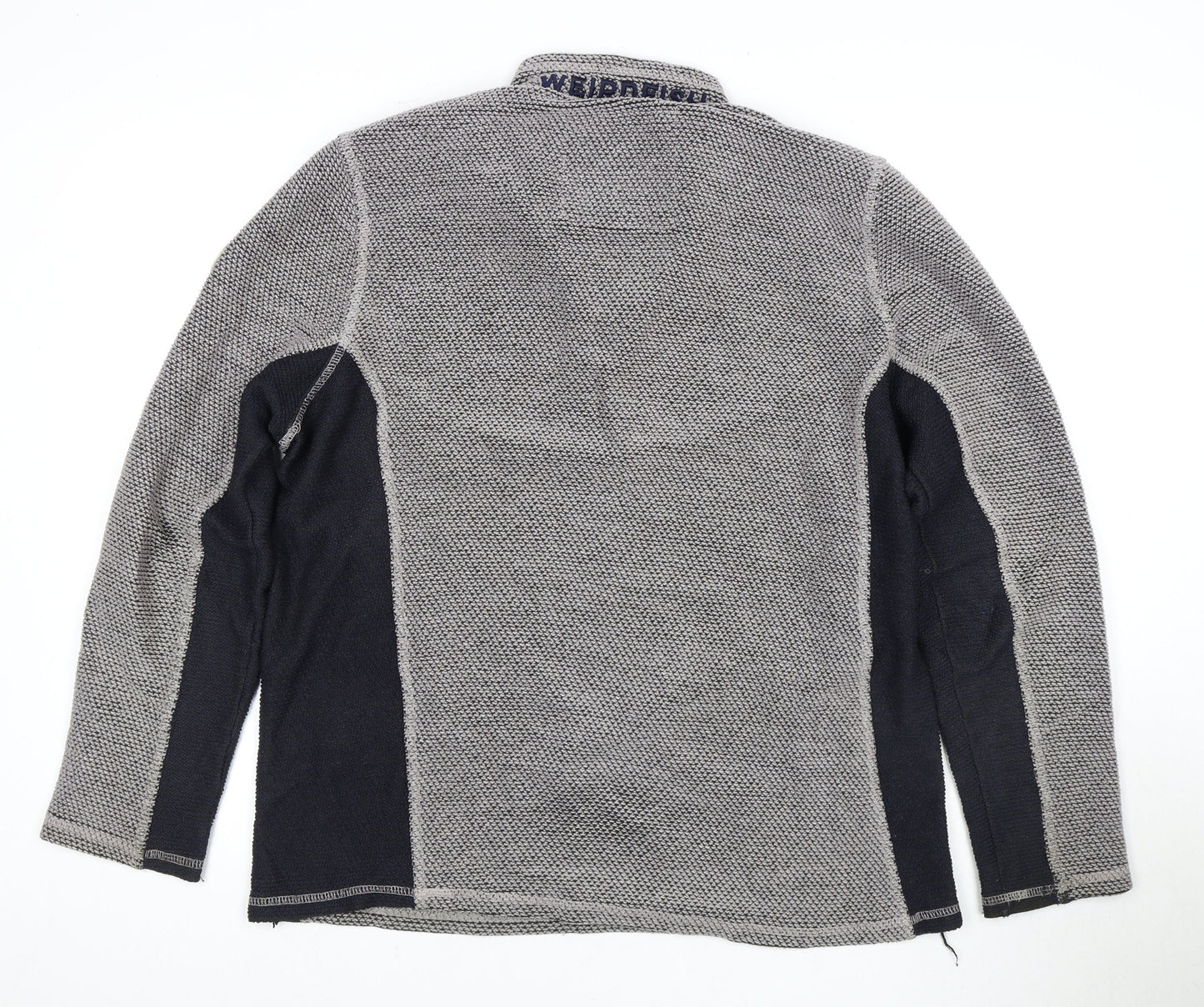 Weird Fish Grey Full Zip Knit Sweatshirt Large