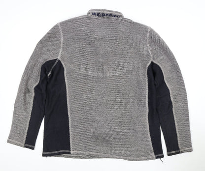 Weird Fish Grey Full Zip Knit Sweatshirt Large