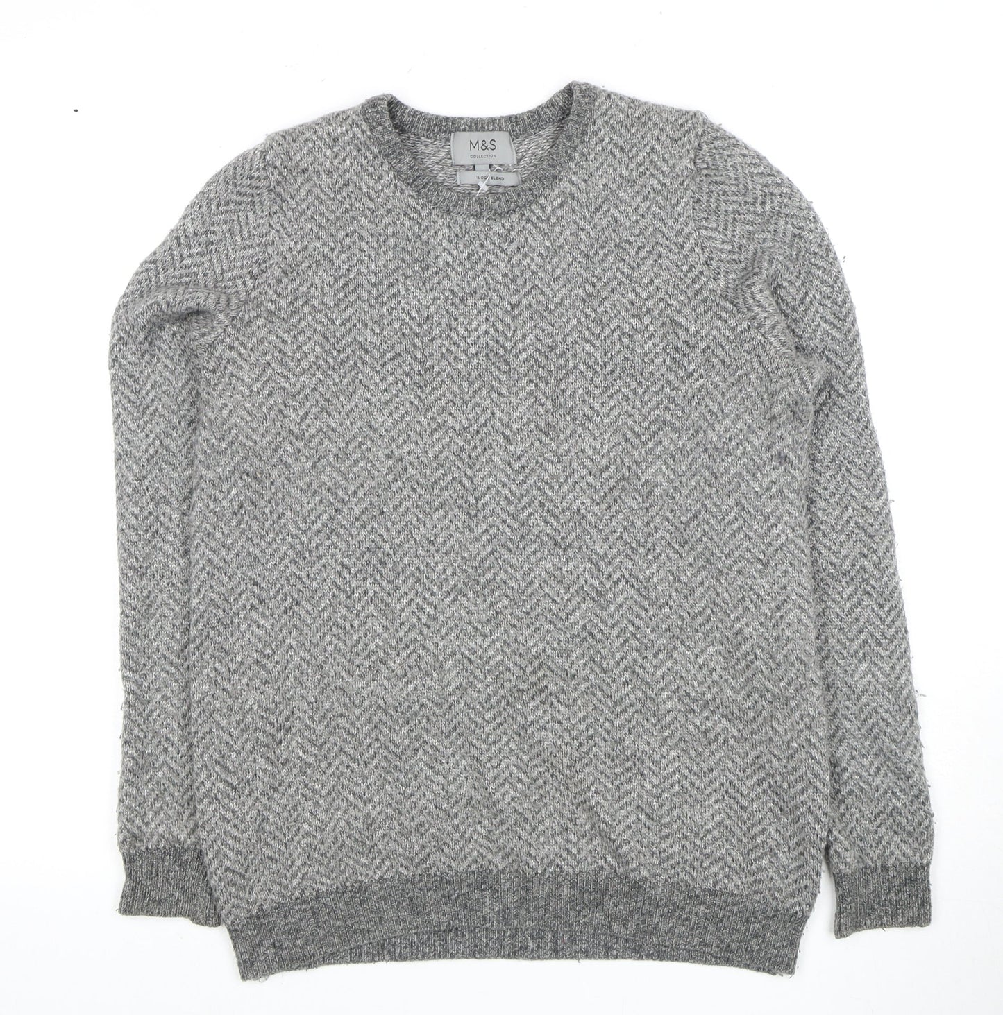 Marks and Spencer Men's Grey Pullover Jumper S