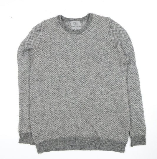 Marks and Spencer Men's Grey Pullover Jumper S