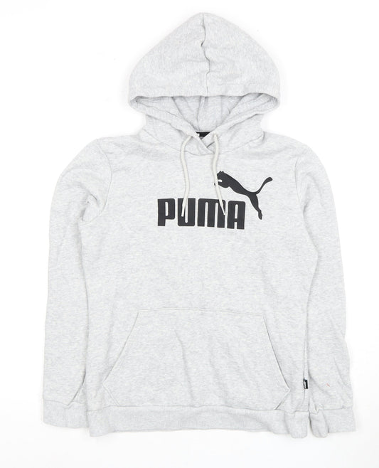 Puma Grey Unisex Pullover Hoodie, Regular Fit, Size 8