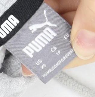 Puma Grey Unisex Pullover Hoodie, Regular Fit, Size 8