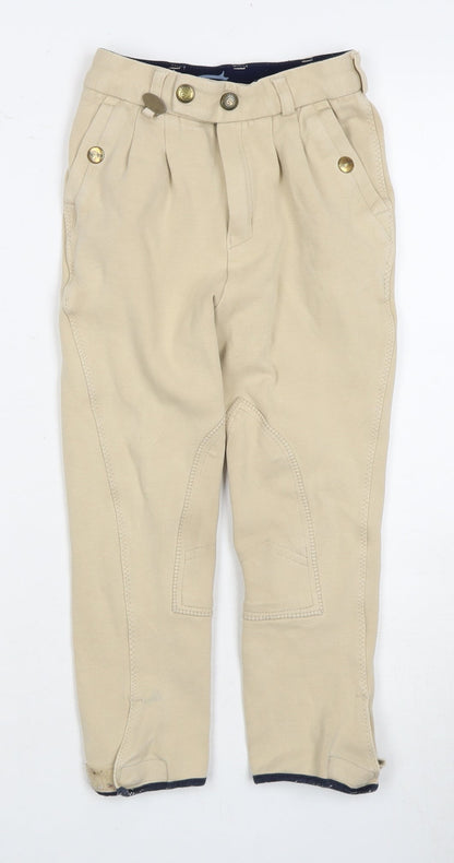 Equetech Boys Beige Cotton Trousers Size 22 with Button Closure