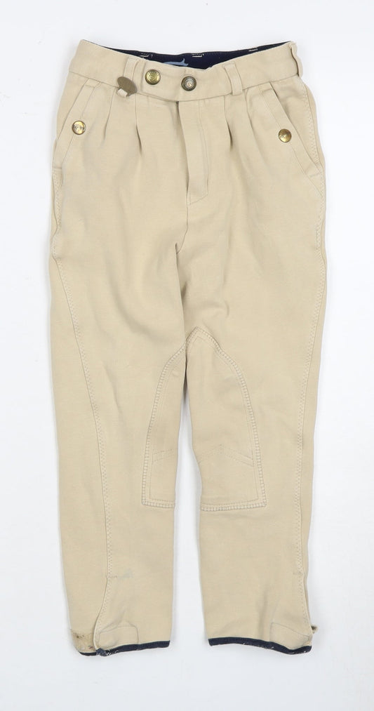 Equetech Boys Beige Cotton Trousers Size 22 with Button Closure