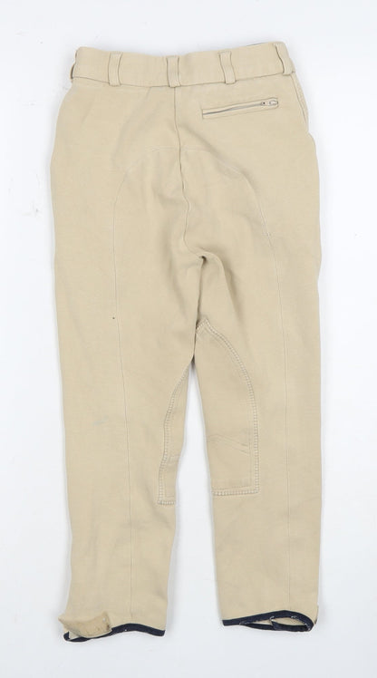 Equetech Boys Beige Cotton Trousers Size 22 with Button Closure
