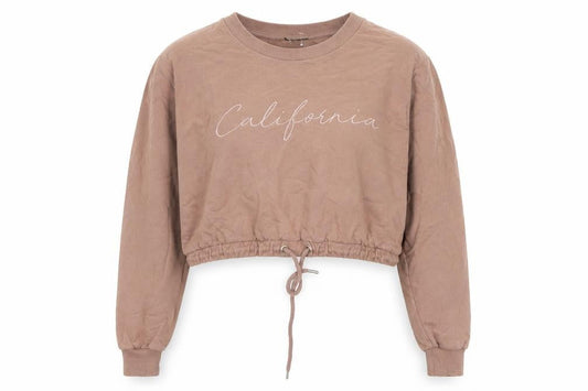 Front view of Women's Brown ASOS Pullover Sweatshirt, Crew Neck, L