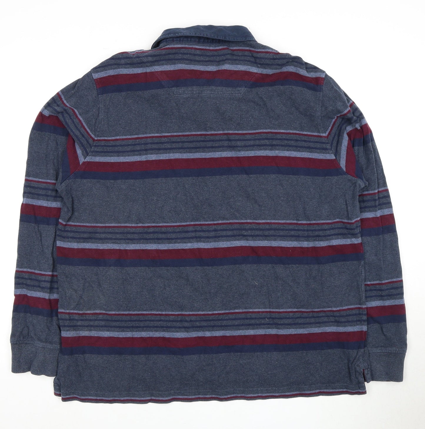 Marks and Spencer Men's Blue XL Striped Polo Shirt