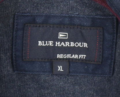 Marks and Spencer Men's Blue XL Striped Polo Shirt