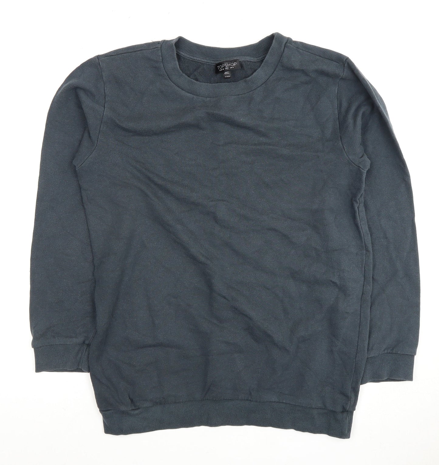 Topshop Women's Black Size 6 Crew Neck Sweatshirt