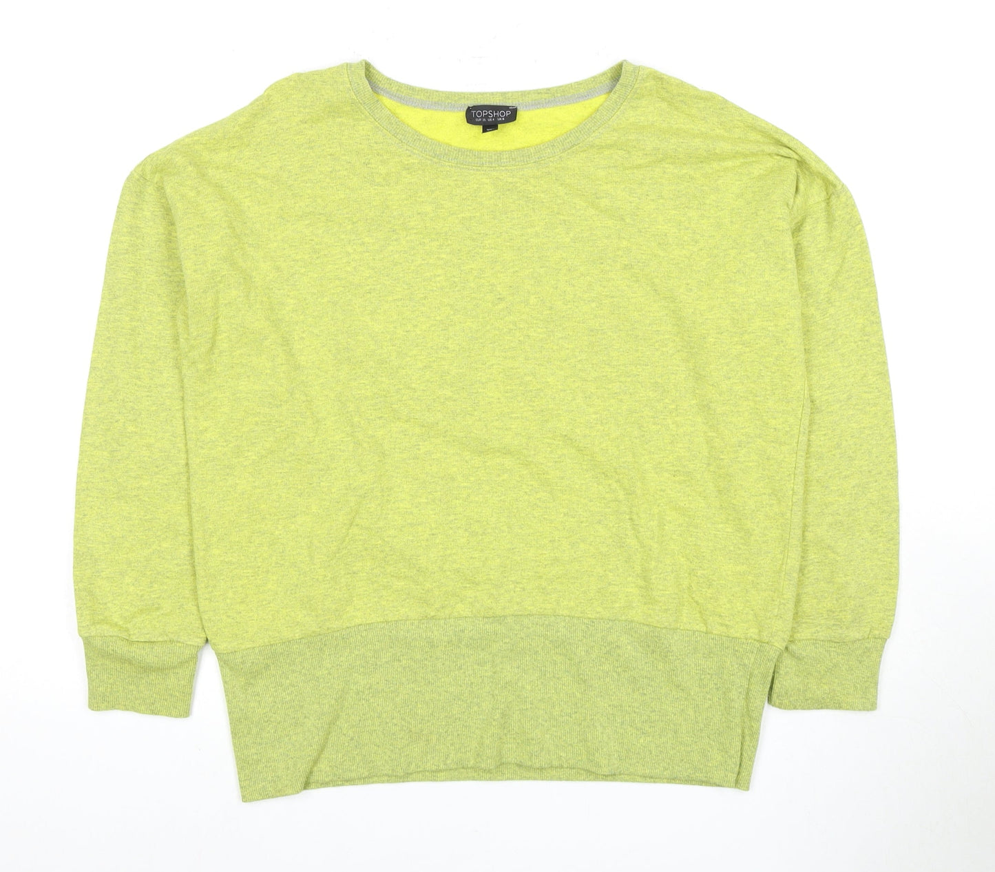 Topshop Women's Green Crew Neck Sweatshirt, Size 8