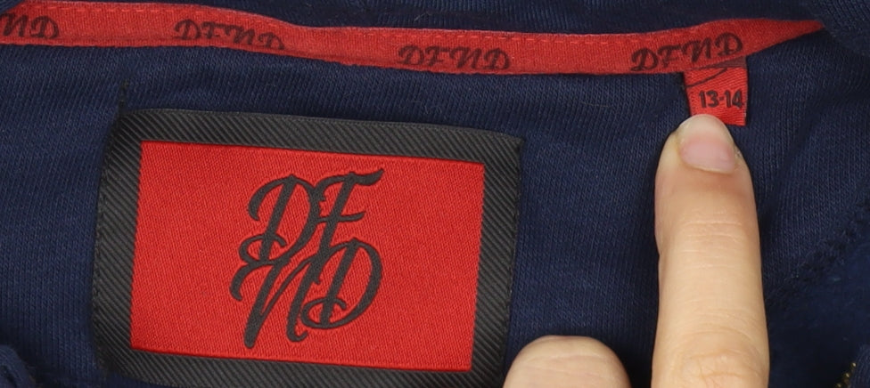 DFND Boys Blue Full Zip Hoodie 13-14 Years with Logo