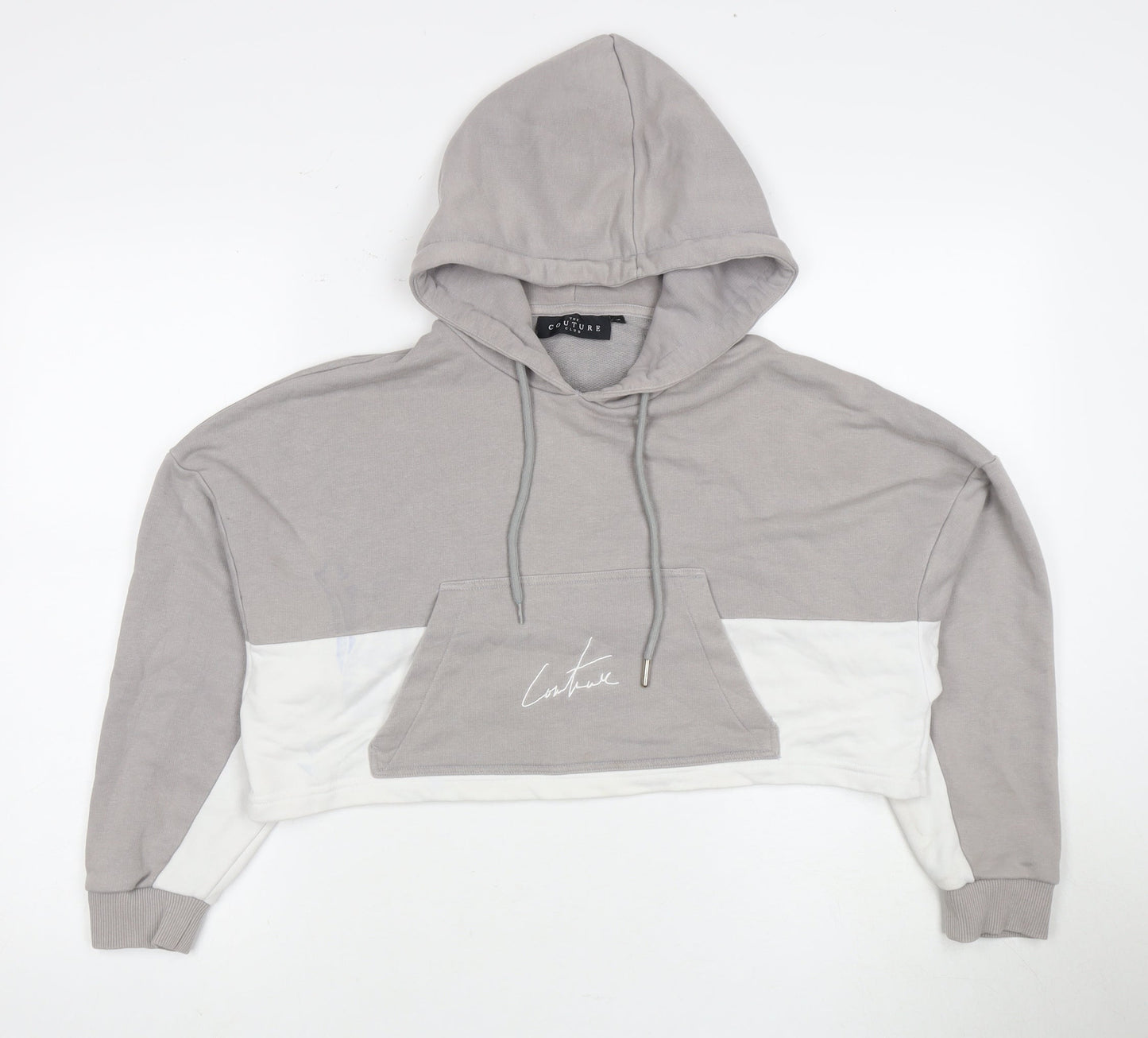 The Couture Club Women's XS Colourblock Hoodie in Grey/White