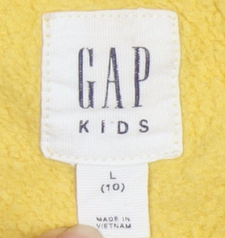 GAP Kids Yellow Full Zip Hoodie, Boys, Large, Cotton Blend