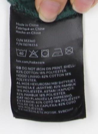 Unisex Adults UK Size 164 H&M Green Pullover Hoodie