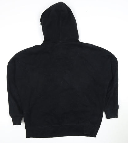 Superdry Women's Black Pullover Hoodie UK 10 Cotton Blend