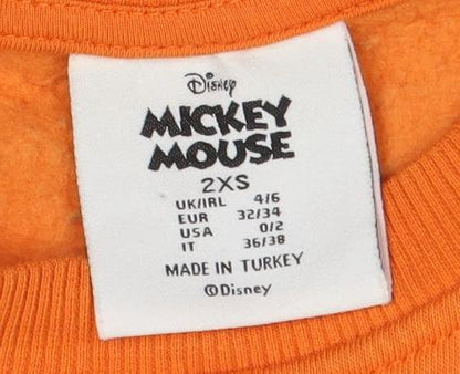Womens UK Size 2XS Disney Orange  Sweatshirt