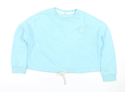 Marks and Spencer Girls Blue Sweatshirt, Size 9 Years, Crew Neck