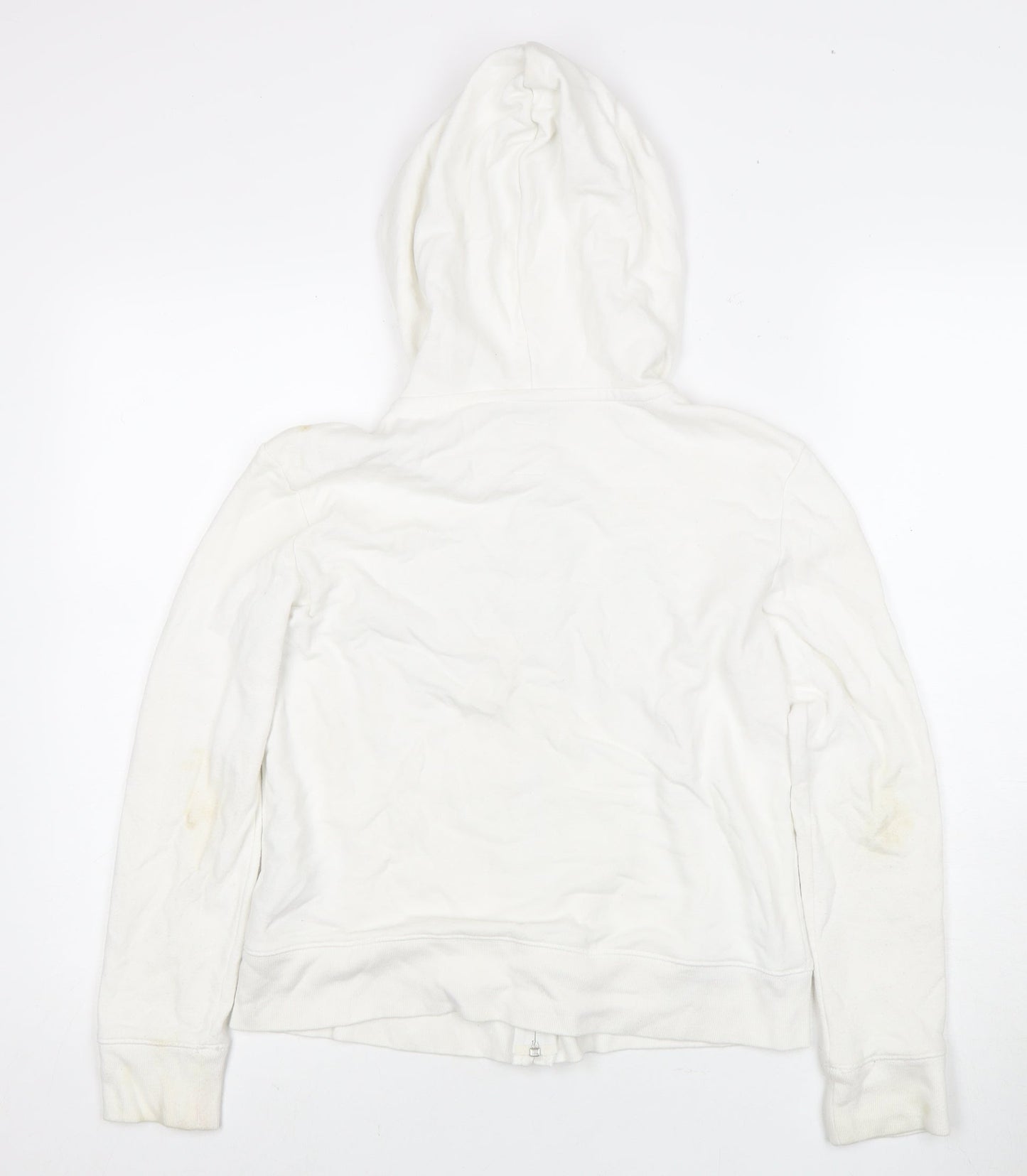 GAP Girls White Full Zip Hoodie - Size 14-16 Years, Logo Accent